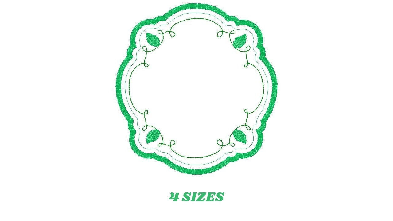 Monogram Frame embroidery designs - Flower embroidery design machine embroidery pattern - Floral embroidery file - baby girl embroidery pes