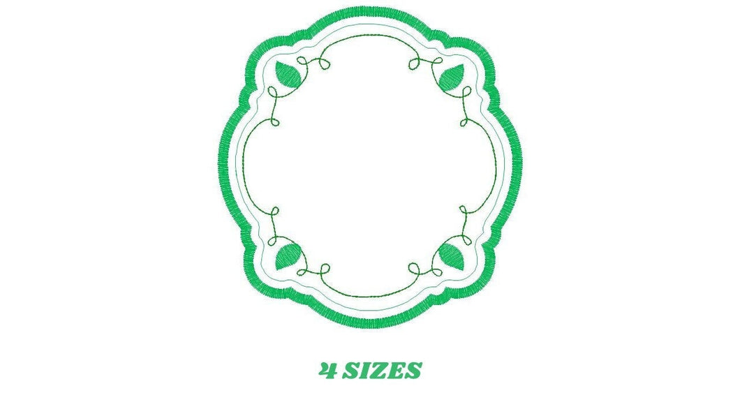 Monogram Frame embroidery designs - Flower embroidery design machine embroidery pattern - Floral embroidery file - baby girl embroidery pes