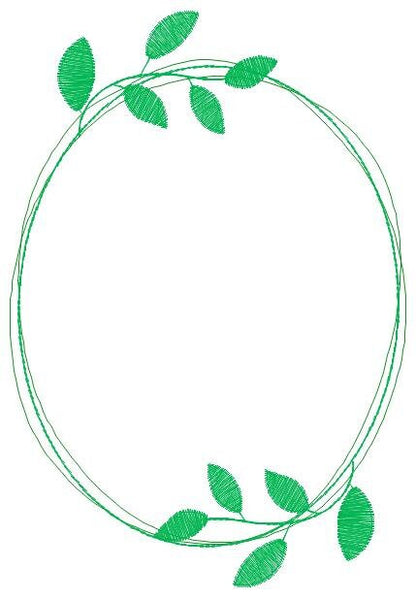 Monogram Frame embroidery designs - Laurel Flower machine embroidery pattern - Instant download Marcia Embroidery