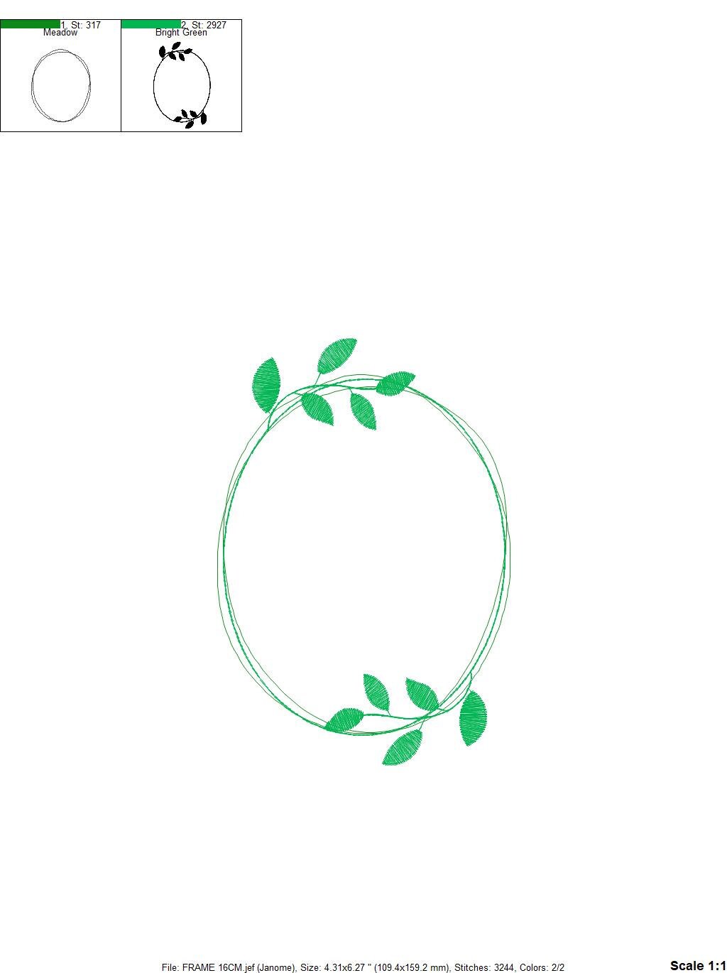 Monogram Frame embroidery designs - Laurel Flower machine embroidery pattern - Instant download Marcia Embroidery