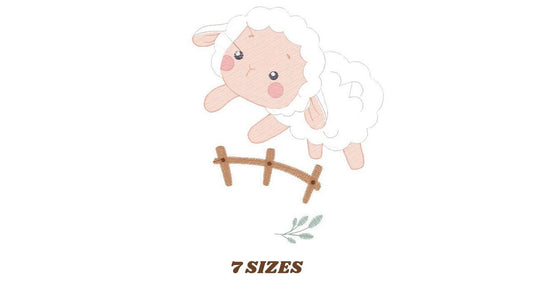 Sheep with fence embroidery design - Lamb embroidery designs machine embroidery pattern - baby girl embroidery file - newborn embroidery hus Marcia Embroidery