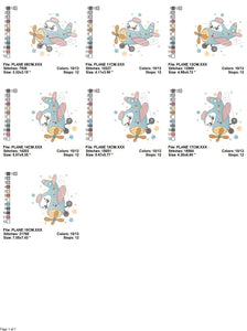 Plane embroidery designs - Airplane embroidery design machine embroidery pattern - Baby boy embroidery file - sky stars instant download