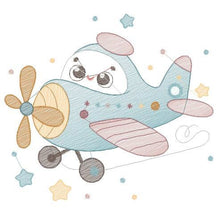 Carica l&#39;immagine nel visualizzatore di Gallery, Plane embroidery designs - Airplane embroidery design machine embroidery pattern - Baby boy embroidery file - sky stars instant download
