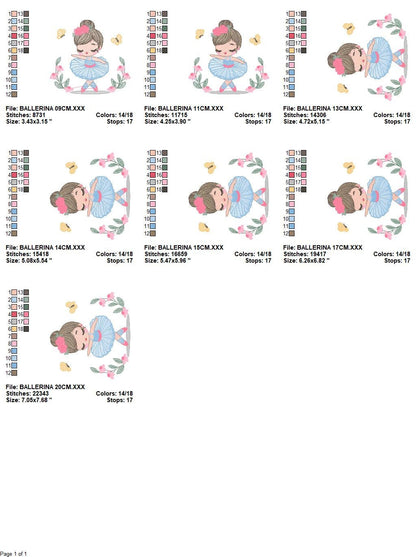 Ballerina embroidery designs - Ballet embroidery design machine embroidery pattern - instant download - Baby girl embroidery digital file