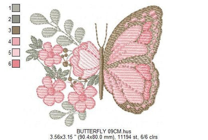 Butterfly embroidery design - Animal embroidery designs machine embroidery pattern - baby girl embroidery file - instant download digital