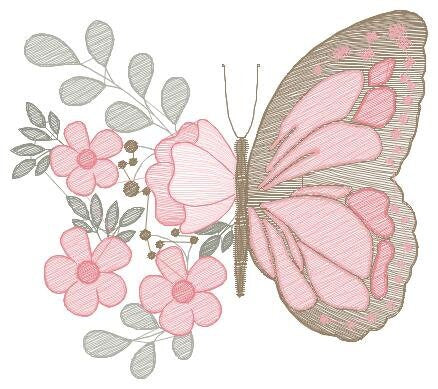 Butterfly embroidery design - Animal embroidery designs machine embroidery pattern - baby girl embroidery file - instant download digital