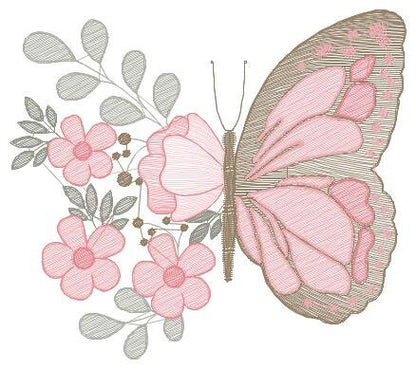 Butterfly embroidery design - Animal embroidery designs machine embroidery pattern - baby girl embroidery file - instant download digital