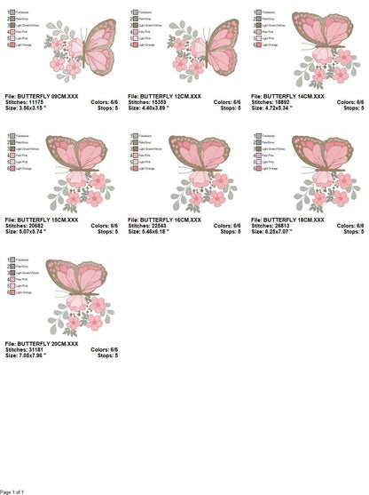 Butterfly embroidery design - Animal embroidery designs machine embroidery pattern - baby girl embroidery file - instant download digital
