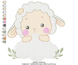 Sheep with cloud embroidery design - Lamb embroidery designs machine embroidery pattern - baby boy embroidery file - newborn embroidery dst