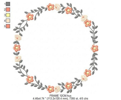Frame embroidery designs - Flower embroidery design machine embroidery pattern - rose embroidery file girl embroidery - roses frame design Marcia Embroidery