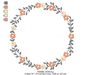 Frame embroidery designs - Flower embroidery design machine embroidery pattern - rose embroidery file girl embroidery - roses frame design