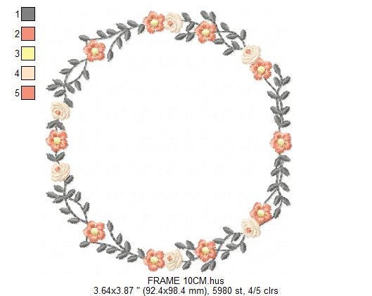 Frame embroidery designs - Flower embroidery design machine embroidery pattern - rose embroidery file girl embroidery - roses frame design Marcia Embroidery