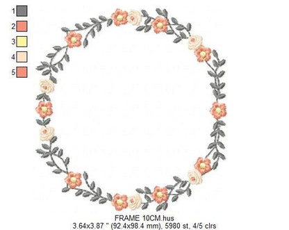Frame embroidery designs - Flower embroidery design machine embroidery pattern - rose embroidery file girl embroidery - roses frame design Marcia Embroidery