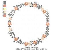 Charger l&#39;image dans la galerie, Frame embroidery designs - Flower embroidery design machine embroidery pattern - rose embroidery file girl embroidery - roses frame design
