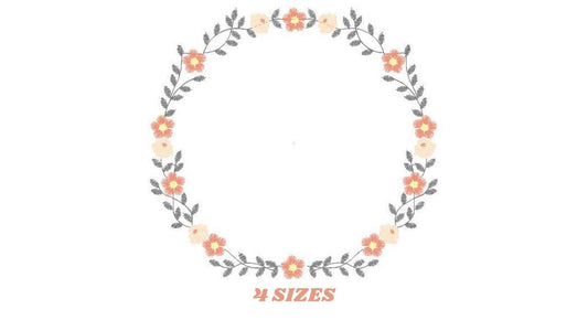 Frame embroidery designs - Flower embroidery design machine embroidery pattern - rose embroidery file girl embroidery - roses frame design