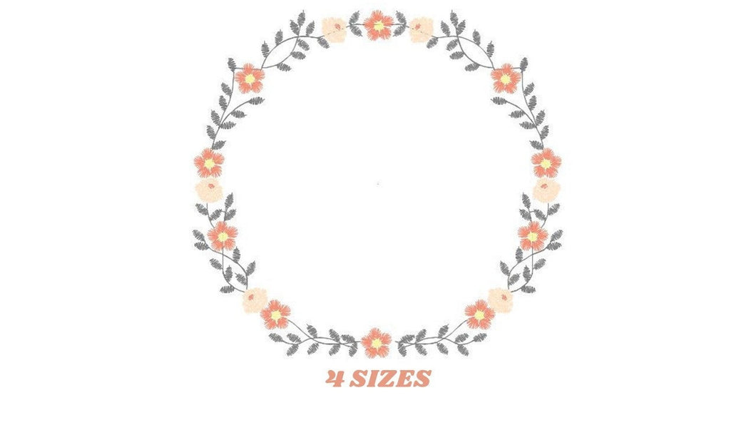 Frame embroidery designs - Flower embroidery design machine embroidery pattern - rose embroidery file girl embroidery - roses frame design