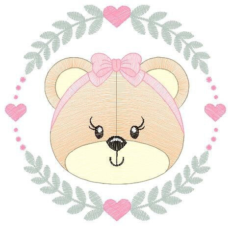 Frame Female Bear embroidery designs - Laurel Teddy embroidery design machine embroidery pattern - Baby Girl embroidery - instant download Marcia Embroidery