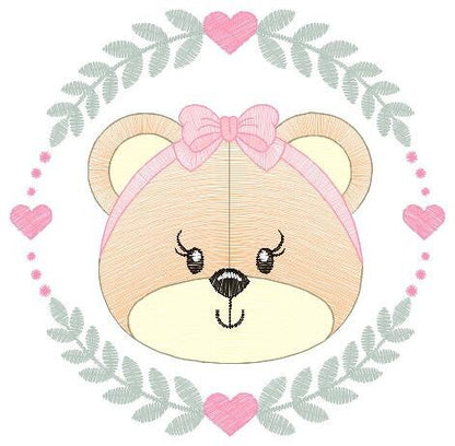 Frame Female Bear embroidery designs - Laurel Teddy embroidery design machine embroidery pattern - Baby Girl embroidery - instant download Marcia Embroidery