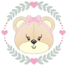 Load image into Gallery viewer, Frame Female Bear embroidery designs - Laurel Teddy embroidery design machine embroidery pattern - Baby Girl embroidery - instant download
