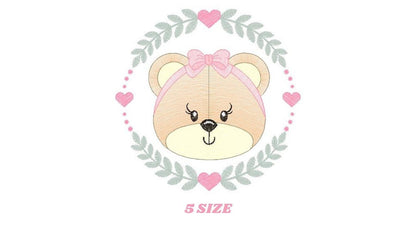 Frame Female Bear embroidery designs - Laurel Teddy embroidery design machine embroidery pattern - Baby Girl embroidery - instant download Marcia Embroidery