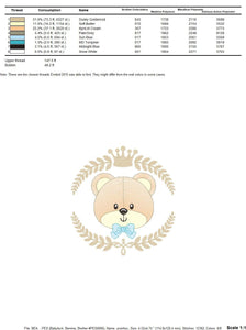 Frame Male Bear embroidery designs - Laurel teddy embroidery design machine embroidery pattern - Bear wreath embroidery - instant download