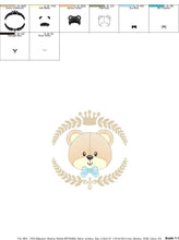 Charger l&#39;image dans la galerie, Frame Male Bear embroidery designs - Laurel teddy embroidery design machine embroidery pattern - Bear wreath embroidery - instant download
