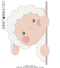 Load image into Gallery viewer, Peek a boo Sheep embroidery design - Lamb embroidery designs machine embroidery pattern - Baby boy embroidery file - Animal quilt embroidery
