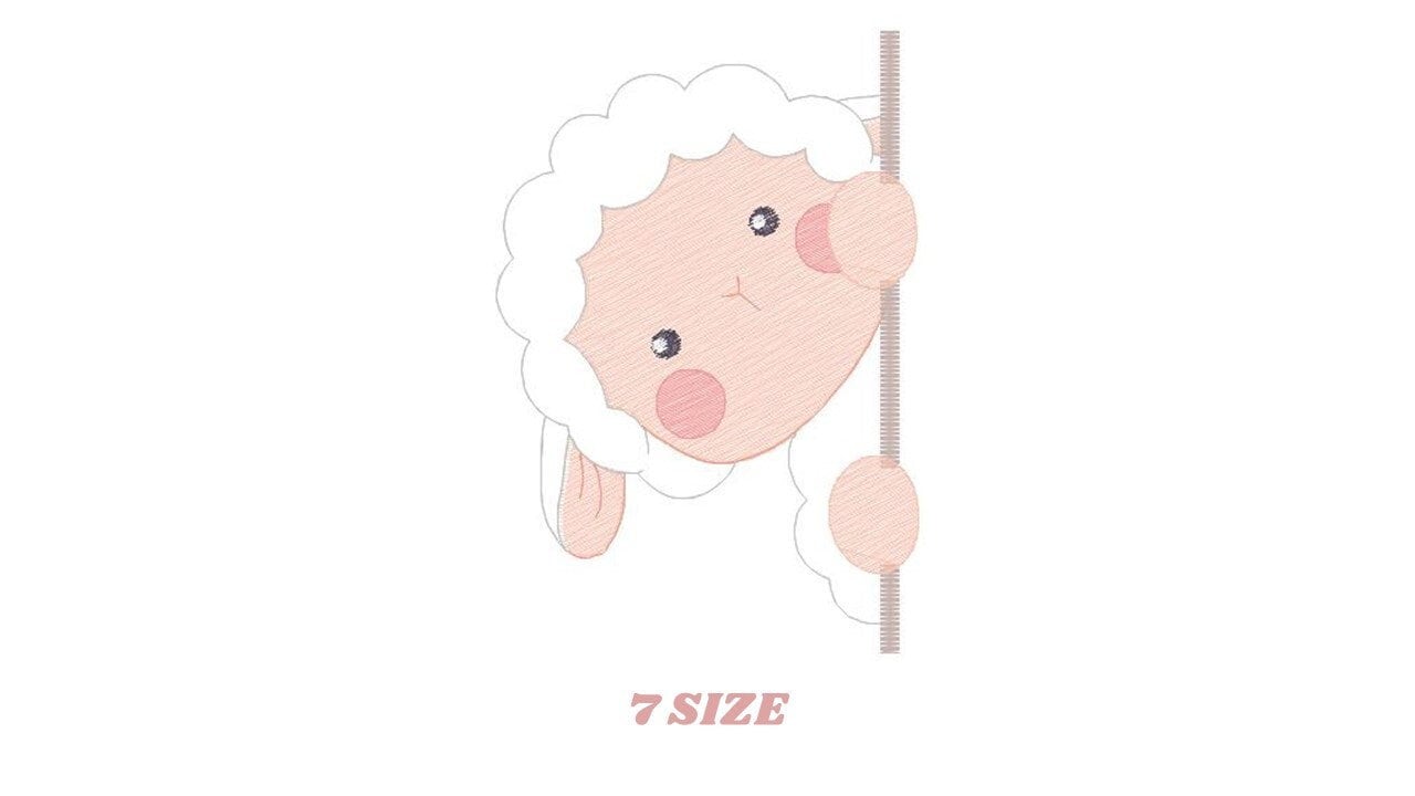 Peek a boo Sheep embroidery design - Lamb embroidery designs machine embroidery pattern - Baby boy embroidery file - Animal quilt embroidery