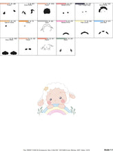 Charger l&#39;image dans la galerie, Sheep with rainbow embroidery design - Rainbow embroidery designs machine embroidery pattern - baby girl embroidery file newborn embroidery
