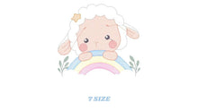 Charger l&#39;image dans la galerie, Sheep with rainbow embroidery design - Rainbow embroidery designs machine embroidery pattern - baby girl embroidery file newborn embroidery
