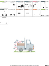 Carica l&#39;immagine nel visualizzatore di Gallery, Truck embroidery designs - Vehicle embroidery design machine embroidery pattern - baby boy embroidery file - instant digital download filled
