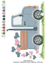 Charger l&#39;image dans la galerie, Truck embroidery designs - Vehicle embroidery design machine embroidery pattern - baby boy embroidery file - instant digital download filled
