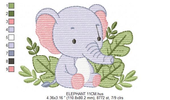 Elephant embroidery designs - Animal embroidery design machine embroidery pattern - Baby girl embroidery file kid embroidery elephant design