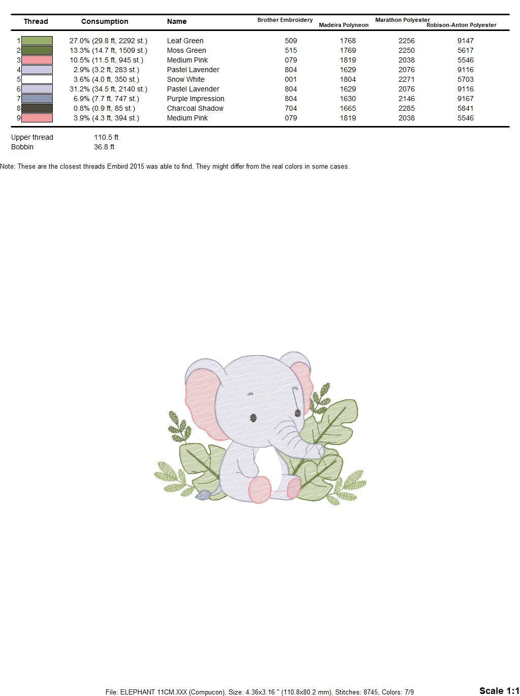 Elephant embroidery designs - Animal embroidery design machine embroidery pattern - Baby girl embroidery file kid embroidery elephant design