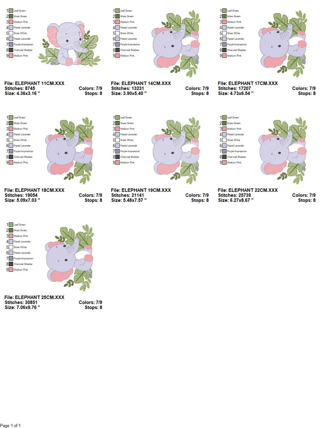 Elephant embroidery designs - Animal embroidery design machine embroidery pattern - Baby girl embroidery file kid embroidery elephant design