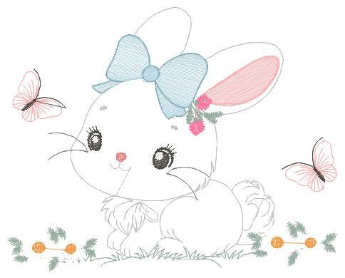 Bunny embroidery design - Rabbit embroidery designs machine embroidery pattern - baby boy embroidery file - Easter embroidery rabbit pes jef Marcia Embroidery