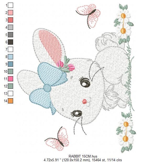 Bunny embroidery design - Rabbit embroidery designs machine embroidery pattern - baby boy embroidery file - Easter embroidery rabbit pes jef Marcia Embroidery
