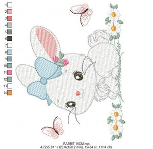 Bunny embroidery design - Rabbit embroidery designs machine embroidery pattern - baby boy embroidery file - Easter embroidery rabbit pes jef