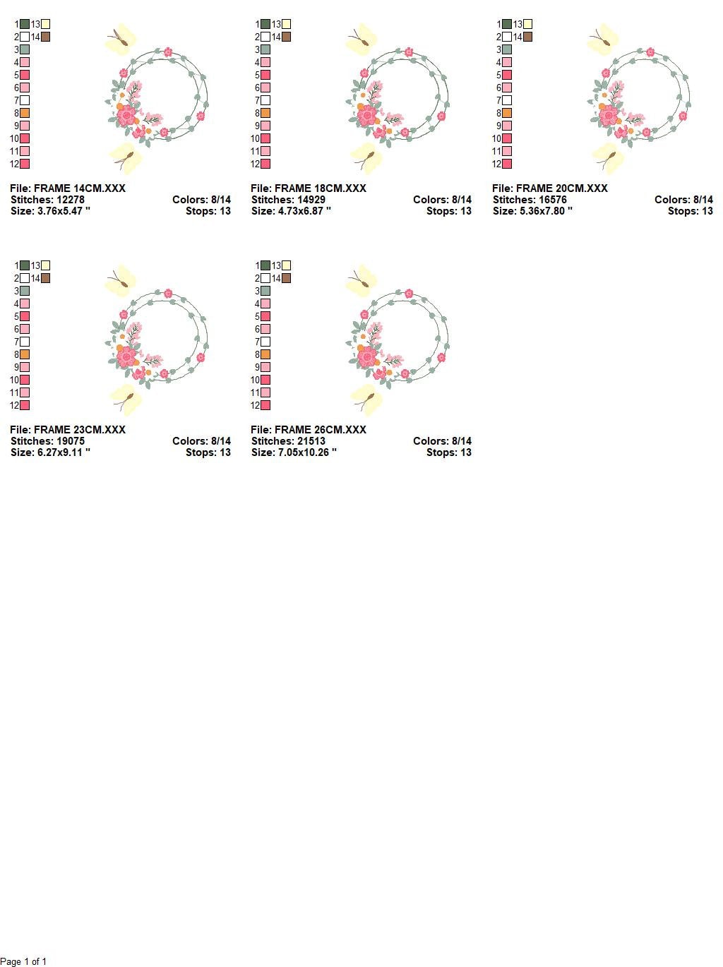 Flower Frame embroidery designs - Delicate Butterfly embroidery design machine embroidery pattern - Wreath embroidery file - girl embroidery - Marcia Embroidery