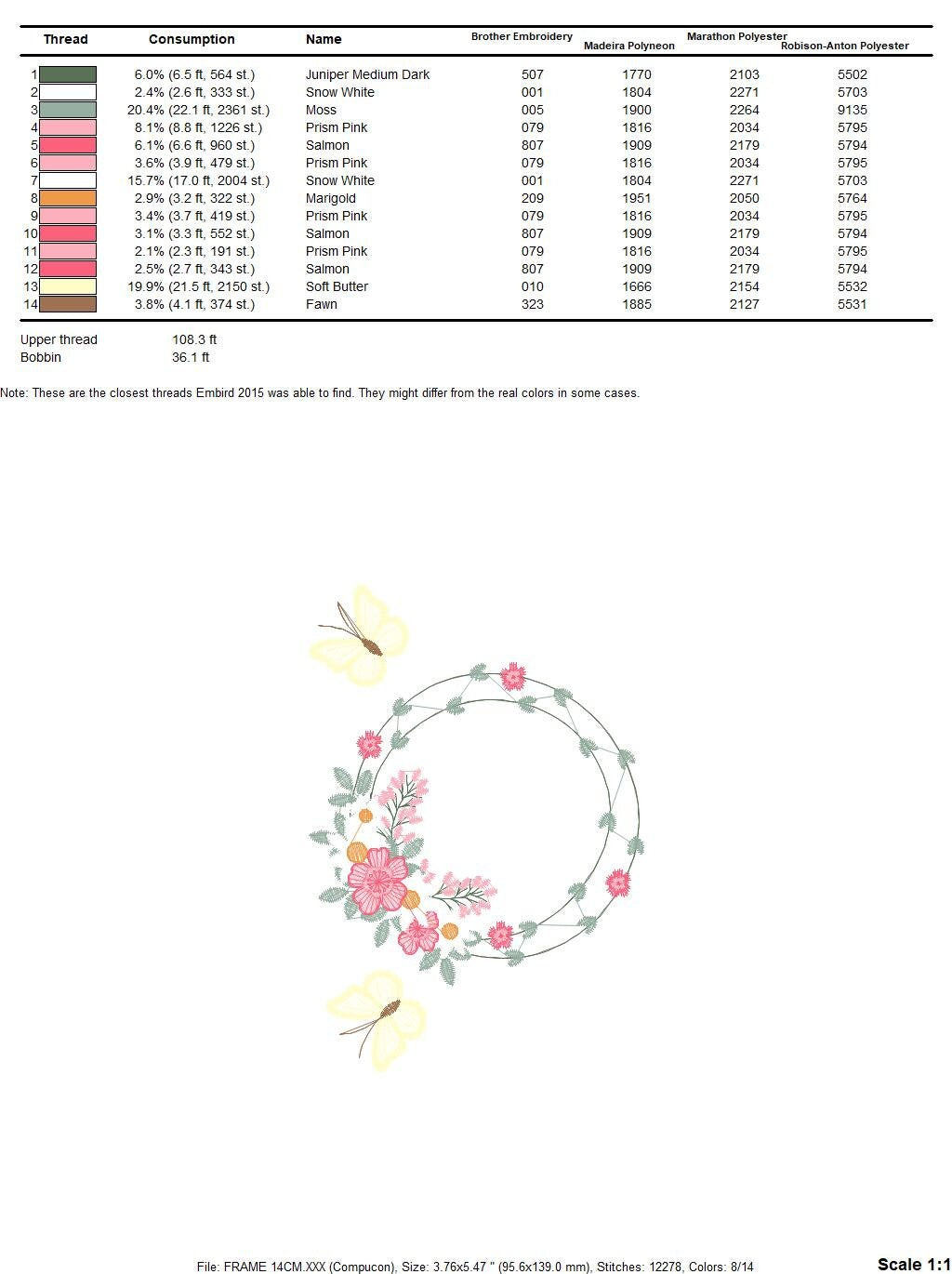Flower Frame embroidery designs - Delicate Butterfly embroidery design machine embroidery pattern - Wreath embroidery file - girl embroidery - Marcia Embroidery