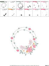 Cargar imagen en el visor de la galería, Monogram Frame embroidery designs - Flower embroidery design machine embroidery pattern - Rose wreath embroidery file - instant download HUS
