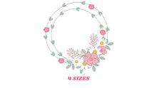 Laden Sie das Bild in den Galerie-Viewer, Monogram Frame embroidery designs - Flower embroidery design machine embroidery pattern - Rose wreath embroidery file - instant download HUS
