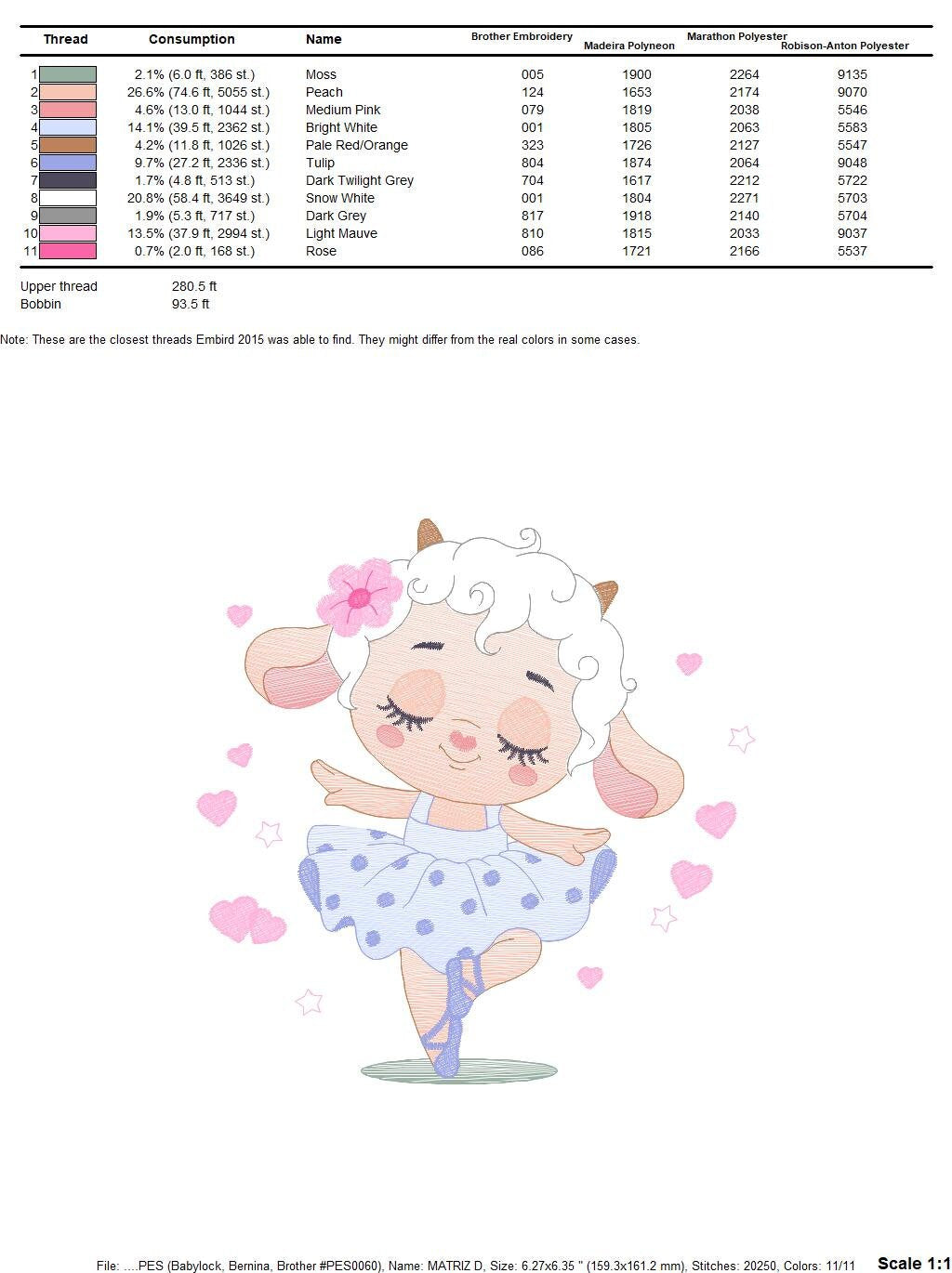 Ballerina Sheep embroidery design - Lamb Ballerina embroidery designs machine embroidery pattern - baby girl embroidery file - pes download