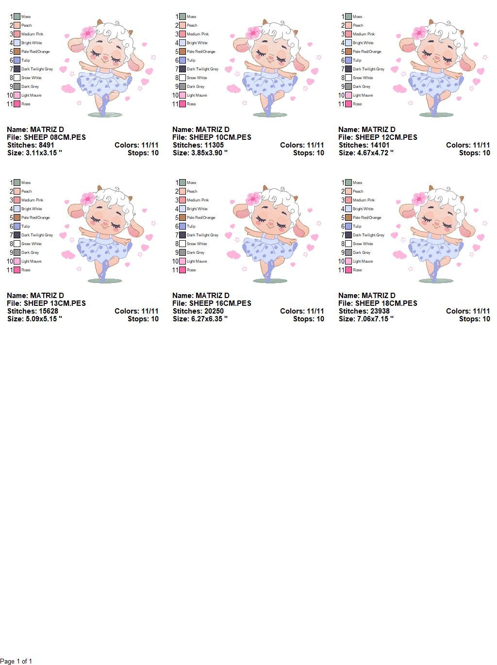 Ballerina Sheep embroidery design - Lamb Ballerina embroidery designs machine embroidery pattern - baby girl embroidery file - pes download