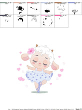 Laden Sie das Bild in den Galerie-Viewer, Ballerina Sheep embroidery design - Lamb Ballerina embroidery designs machine embroidery pattern - baby girl embroidery file - pes download
