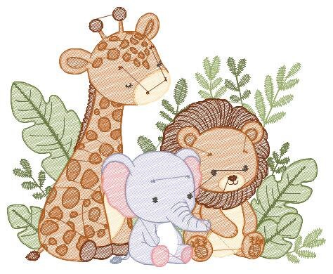 Safari embroidery designs - Animals embroidery design machine embroidery pattern - Elephant embroidery file - Giraffe embroidery Lion design Marcia Embroidery