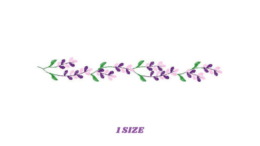 Lavender embroidery designs - Spring flowers embroidery design machine embroidery pattern - Tea towel kitchen embroidery file - download jef