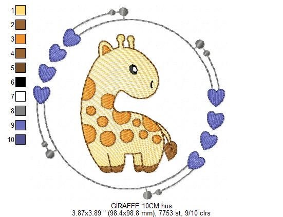 Frame Giraffe embroidery designs - Safari animals embroidery design machine embroidery pattern - Baby girl embroidery - instant download Marcia Embroidery
