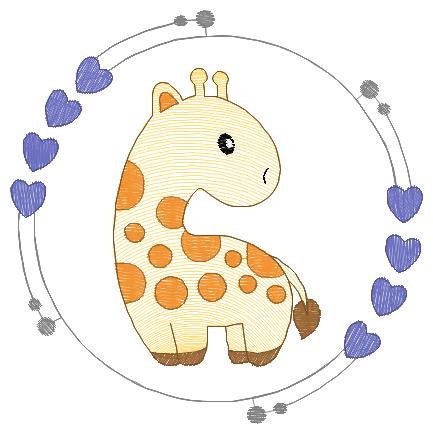 Frame Giraffe embroidery designs - Safari animals embroidery design machine embroidery pattern - Baby girl embroidery - instant download Marcia Embroidery
