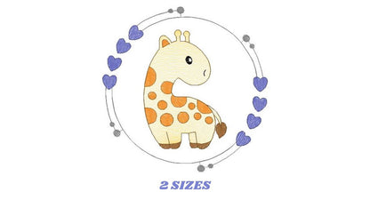 Frame Giraffe embroidery designs - Safari animals embroidery design machine embroidery pattern - Baby girl embroidery - instant download Marcia Embroidery